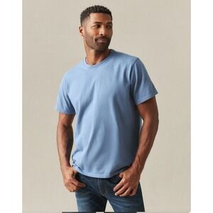 American Giant Midweight Crew Neck T-Shirt Mens Large Light Blue Cotton USA Made